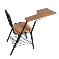 Chaise de formation moderne avec tablette d'écriture, mobilier scolaire en bois pour salle de classe, bureau à domicile et utilisation en extérieur