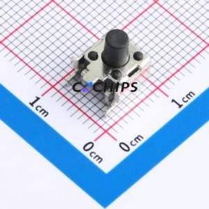 TC-00250D-080C Tactile Switch SMD,6x6mm Switch Single Pole Single Throw 1.6N Right Angle Insert With Bracket - Product Image 1