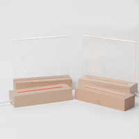 Lampe de nuit acrylique 3D avec lumière LED chaude Rectangle Illusion 3D romantique Cadeaux créatifs Bloc-notes pour la décoration intérieure