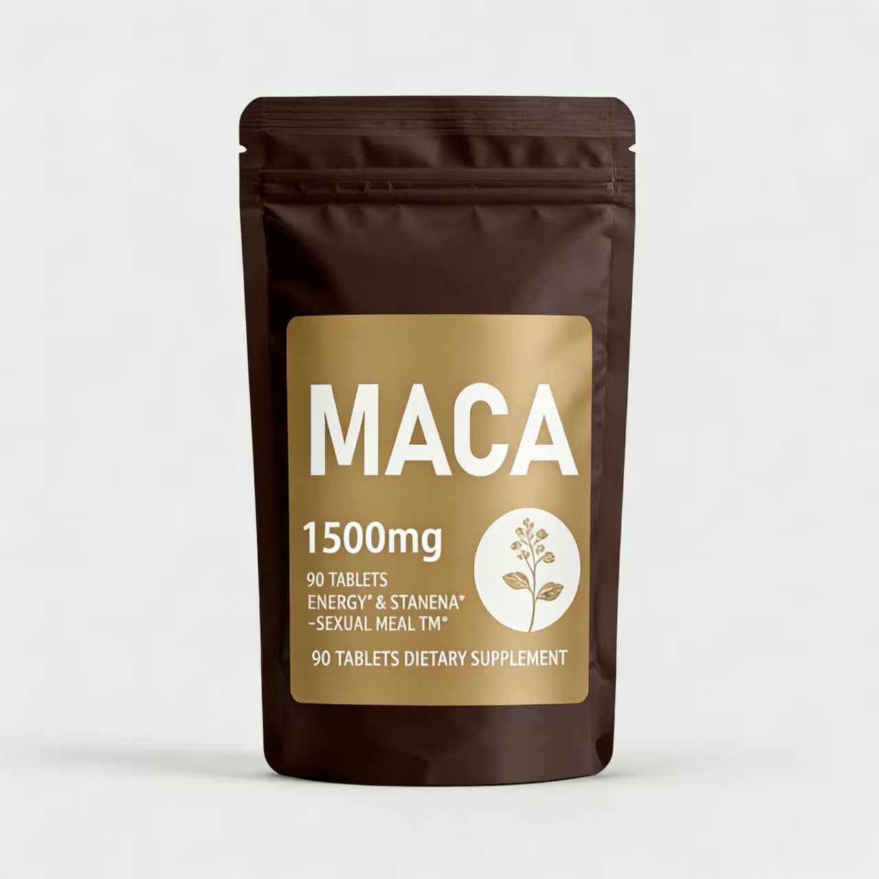 Portable Bagged Maca Tablet 90 Counts Per Bag Travel Size Supports Endurance Energy OEM Wholesale