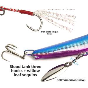 Señuelo de <span class=keywords><strong>Pesca</strong></span> Jinqiao, Placa de Hierro, Bloque de Plomo, 10-60g, Lanzamiento a Larga Distancia, Cebo Artificial Brillante, Anzuelos para Agua Dulce y Salada - Product Image 2