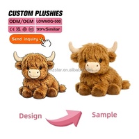 Peluche Mignonne Vache des Highlands, Jouet Doux et Moelleux, Veau en Peluche Kawaii, Cadeau pour Enfants, Animal en Peluche Personnalisé pour la Maison