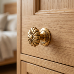 Designer <b>Brass</b> Cabinet <b>Knob</b> with Round Backplate Matte Finished Durable Furniture Handle for Kitchen Drawer Darware <b>Door</b> Pull - Product Image 6