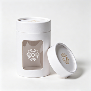 Biodegradable Cylinder <b>Box</b> With Transparent Window Custom Size Tube For Coffee Bean Household Storage Bulk <b>Packing</b> - Product Image 3