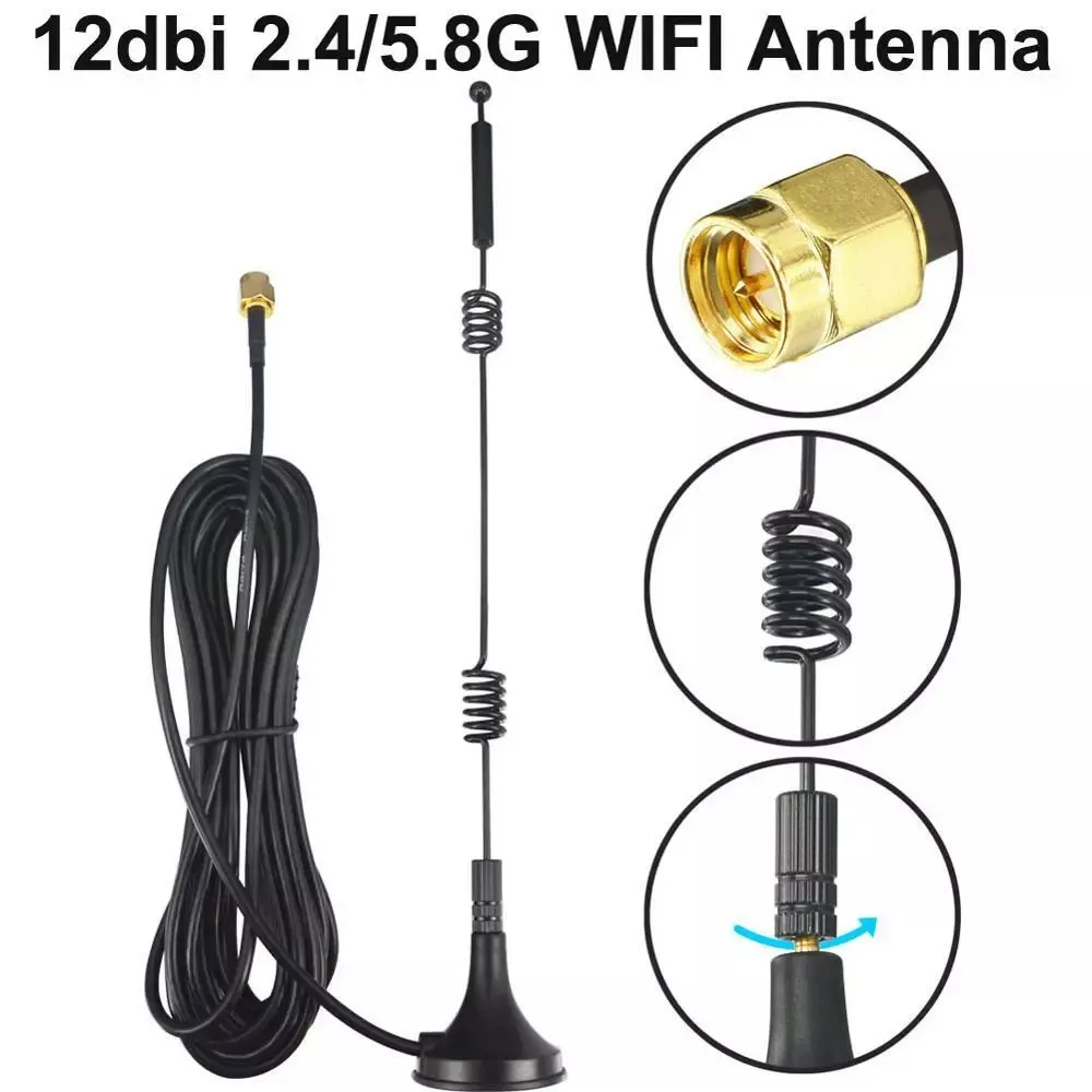 2dbi WIFI Antenna For Router Camera 2.4G/5.8G Dual Band Pole Antenna