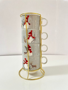 Mug de Noël en porcelaine avec design de dessin animé personnalisé, OEM, empilable, compatible lave-vaisselle et micro-ondes, réutilisable, certifié BSCI, cadeau d'entreprise - Product Image 4