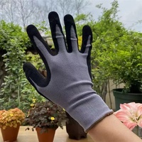 Gants de travail universels en nylon et spandex 15 jauges, paume enduite de nitrile à finition sablée, adhérence renforcée, épaisseur 7 oz, longueur 23 cm