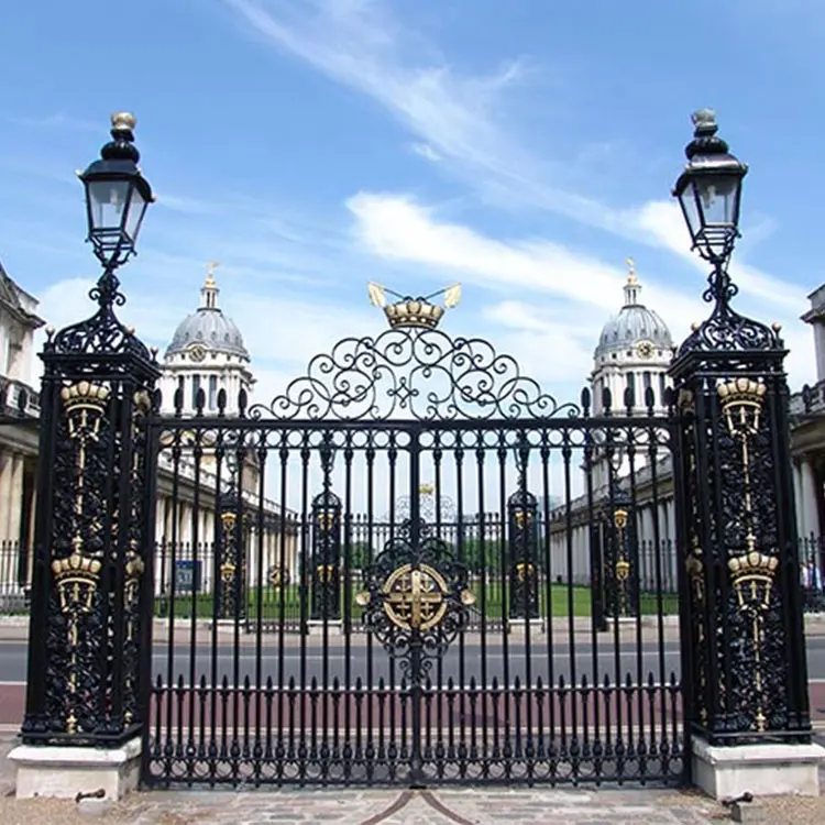 Главные ворота из кованого железа роскошного дизайна для сада
