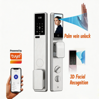 Serrure intelligente étanche avec empreinte digitale, contrôle à distance, reconnaissance faciale 3D, mot de passe temporaire, interphone programmable, pour porte en bois avec caméra