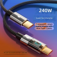 Nouveau câble de charge rapide Type-C 240W avec affichage pour téléphones Android et mobiles
