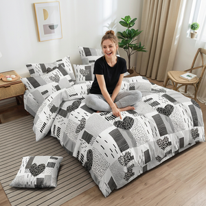 Juego de Ropa de Cama con Estampado de Corazón de Leopardo, Color Negro y Blanco, para Envíos Directos en la UE, 3 Piezas - Product Image 3