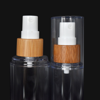 Emballage cosmétique sans air de luxe 30ml 100ml pompe sans air lotion flacon pulvérisateur en bambou sans air avec pompe en bambou