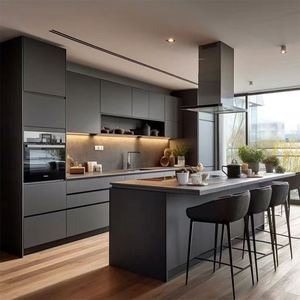 Buffet en bois noir sur mesure, meuble modulaire contemporain en bois, multifonctionnel, meuble sur mesure, armoires ouvertes, cuisines - Product Image 3