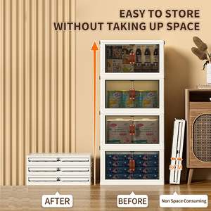 Armario Plegable Móvil de Gran Capacidad, Diseño Moderno, Armario de Almacenamiento para Snacks, Contenedor de Almacenamiento de Ropa para el Hogar - Product Image 2