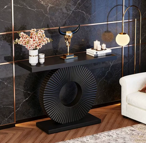 Table <span class=keywords><strong>console</strong></span> blanche VEGA au design géométrique moderne et élégant <span class=keywords><strong>en</strong></span> métal pour le salon - Product Image 5