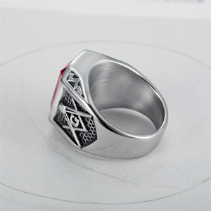Bomei Jewelry แหวนอิฐสแตนเลส,แหวนอิฐแดง/ดำ/น้ำเงิน - Product Image 5