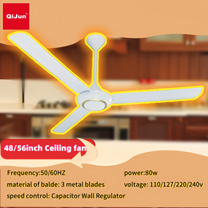 Ventilatore da Soffitto Industriale JUNCHENG Stile <span class=keywords><strong>KDK</strong></span> 56 Pollici/1400mm, Elettrico AC in Metallo con 3 Pale, 80W a Risparmio Energetico - Product Image 1