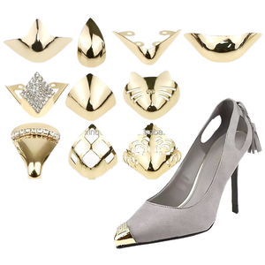 Protector de Zapatos de Metal de Lujo con Punta en Pico y Decoraciones de Diamantes de Imitación, Protector de Tacones Altos, Reparación y Decoración - Product Image 1