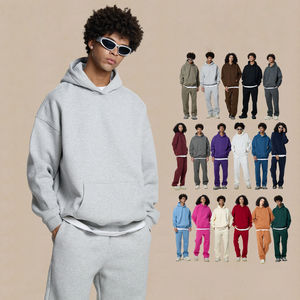 هودي رجالي عالي الجودة بتصميم فضفاض وثقيل الوزن مع أكتاف منخفضة، دافئ للشتاء، مصنوع من القطن 100٪، مع إمكانية طباعة شعار مخصص، مناسب للملابس الشبابية - Product Image 1