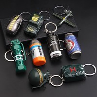 Porte-clés en alliage de zinc de dessin animé For Peace Elite, porte-clés de boisson énergisante, porte-clés de jouet Jeep, cadeaux en gros