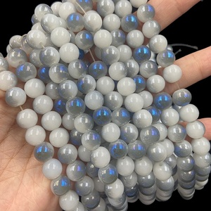 ลูกปัดแก้ว8มม. คละสีประกายกลมคริสตัลแข็งเคลือบ AB สีเขียวคละสีไม่ซีดจาง6มม. 10มม. - Product Image 2