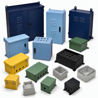 Boîtier électrique en tôle sur mesure, coffret de commande, boîte de jonction, panneau, armoire, bleu, jaune, gris, solutions de fabrication OEM