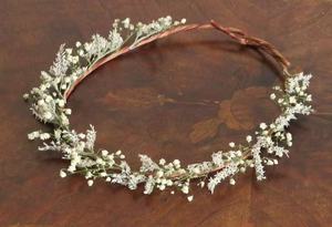 Couronne de fleurs séchées pour mariée et demoiselle d'honneur, accessoires de cheveux bohèmes pour mariage - Product Image 2