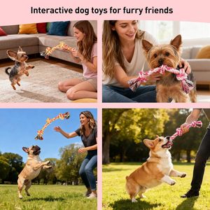 Jouet pour chien en corde de coton naturel, amusant et interactif, résistant aux mastications agressives - Product Image 6