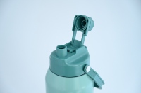 Bouteille d'eau isotherme anti-fuite avec poignée, sans BPA, en acier inoxydable, avec couvercle et paille, réutilisable, tasse de voyage sous vide pour café