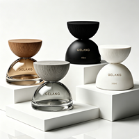 Flacon de parfum rond en verre, nouveau design 2026, gris luxueux, 100 ml, flacon de parfum unique avec boîte