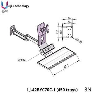 Alijiu 42Byc Novo Monitor Stand Computador Desktop Braço Robótico Cantilever Wall-Mounted Display Screen Rotatable 90 Graus Metal - Product Image 4