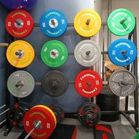 Plaques de musculation en fonte revêtues de caoutchouc, couleurs personnalisées, haute qualité, pour haltères de fitness, usage universel, logo personnalisable, fabrication en usine