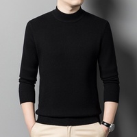 Pull en laine mérinos 100 % pure pour homme, col roulé mi-haut, tricoté, doux, uni, épais et chaud, personnalisable avec logo OEM, vente en gros