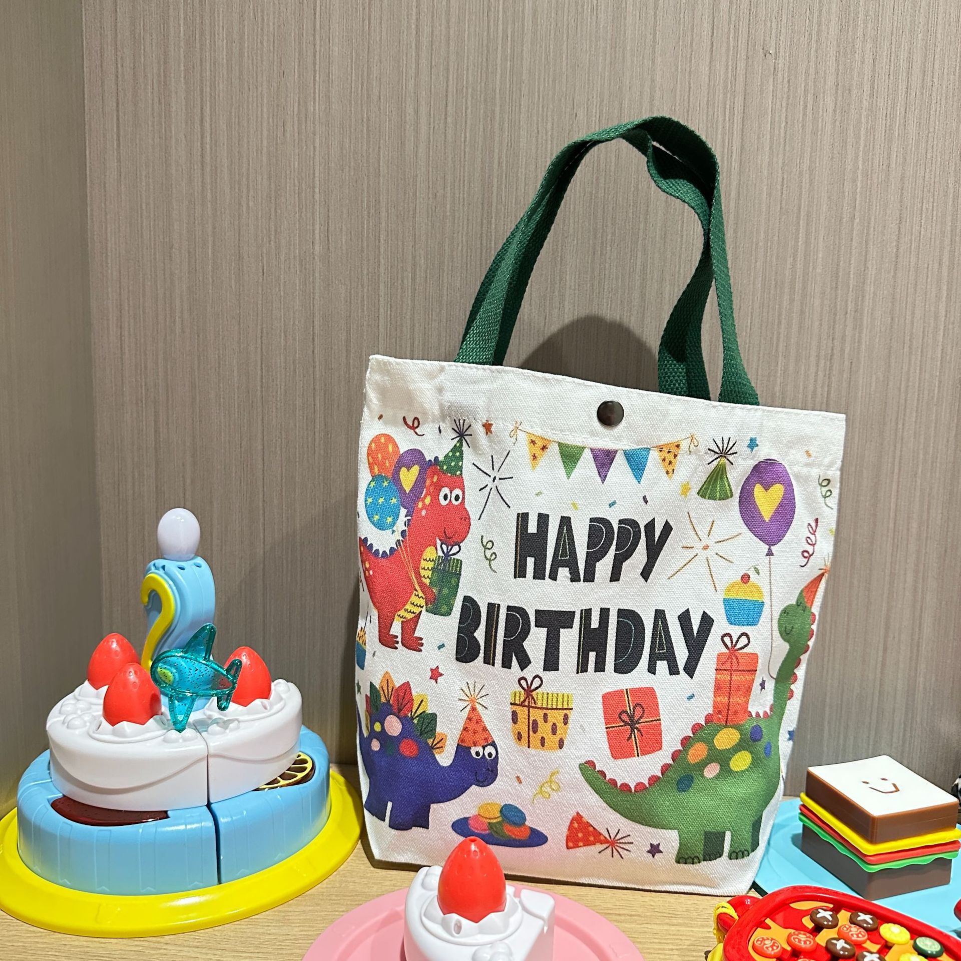 Borsa per compleanno a tema dinosauri - stampa fronte/retro