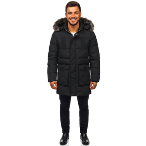 Veste parka d'hiver réversible pour homme de haute qualité, imperméable, à capuche, chaude, décontractée, grande taille, veste de sport longue, vente en gros - Product Image 1