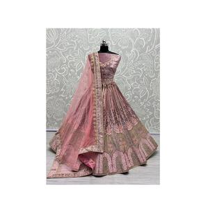 Nuevo Lehenga Choli Moderno de Terciopelo con Lentejuelas y Cuentas, Largo hasta el Suelo, para Bodas y Compromisos, Ropa Étnica Especial - Product Image 1