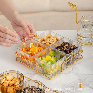 Piring Buah Plastik Mewah Ringan, Wadah Camilan Terpisah, Piring Sajian Ruang Tamu/Bar, Camilan Kering Kaya Nutrisi, Piring untuk Penggunaan Rumah Tangga - Product Image 3