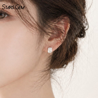 Pendientes de diamantes cultivados en laboratorio con corte radiante de 2.0 quilates, engastados en bisel, de oro macizo de 14k, con certificado IGI de Starsgem.