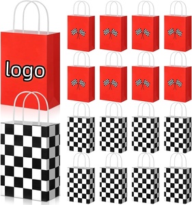 Sac fourre-tout en papier kraft écologique et recyclable avec logo personnalisé pour pâtisseries, sacs d'emballage pour pain avec poignée pour boulangerie et pâtisserie - Product Image 1