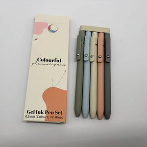 5 모란디 젤 펜 세트 고급 팁 0.5mm 블랙 리필 부드러운 쓰기 맞춤형 포장 및 로고 사용 가능 - Product Image 2