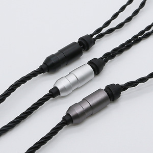 Cable de audio negro de cuatro hilos de cobre sin oxígeno, chapado en plata, con conector recto de 3,5 mm, 120 cm, para accesorios de bricolaje para auriculares - Product Image 1