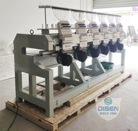 Machine à coudre de broderie industrielle professionnelle de haute qualité 6 têtes 12 aiguilles Machine à broder plate informatisée pour le prix
