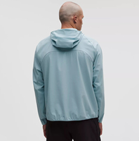 Veste de sport coupe-vent à manches raglan pour homme, fermeture éclair intégrale, séchage rapide, imperméable, à capuche, avec grande poche, logo personnalisé, printemps, ODM