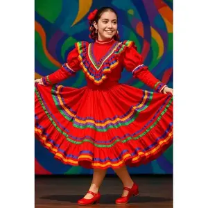 Cynthia Folk Dance Shoes Women Red PU Suede Lining Flat Heel Adult <b>Spring</b> Summer Dance Wear - Product Image 3