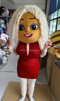 Disfraz de Mascota de Mujer Gorda y Sexy con Pelo Rizado Personalizable de Alta Calidad de Funtoys, Traje de Dama Elegante para Eventos