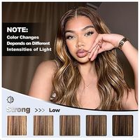 Cheveux humains JN Hair, blond miel, mèches ondulées, fermeture frontale, 100% vierge brésilienne, pointes épaisses, 13x4, double trame, fabrication à la machine