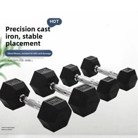 Haltères hexagonaux recouverts de caoutchouc les plus vendus, 5 kg, 10 kg, haltères fixes en fonte solide, adaptés à l'utilisation en salle de sport