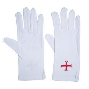 Bas quantité minimale de commande broderie personnalisée logo maçon gratuit <span class=keywords><strong>franc</strong></span>-maçon insignes maçonnique blanc 100 pour cent coton gants pour la France - Product Image 2