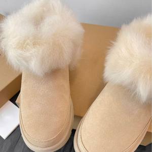 Botas de Nieve de Moda para Mujer, Estilo Haute Couture, Punta Redonda, Forro Grueso de Lana, Térmicas, Ligeras y Cálidas - Product Image 3