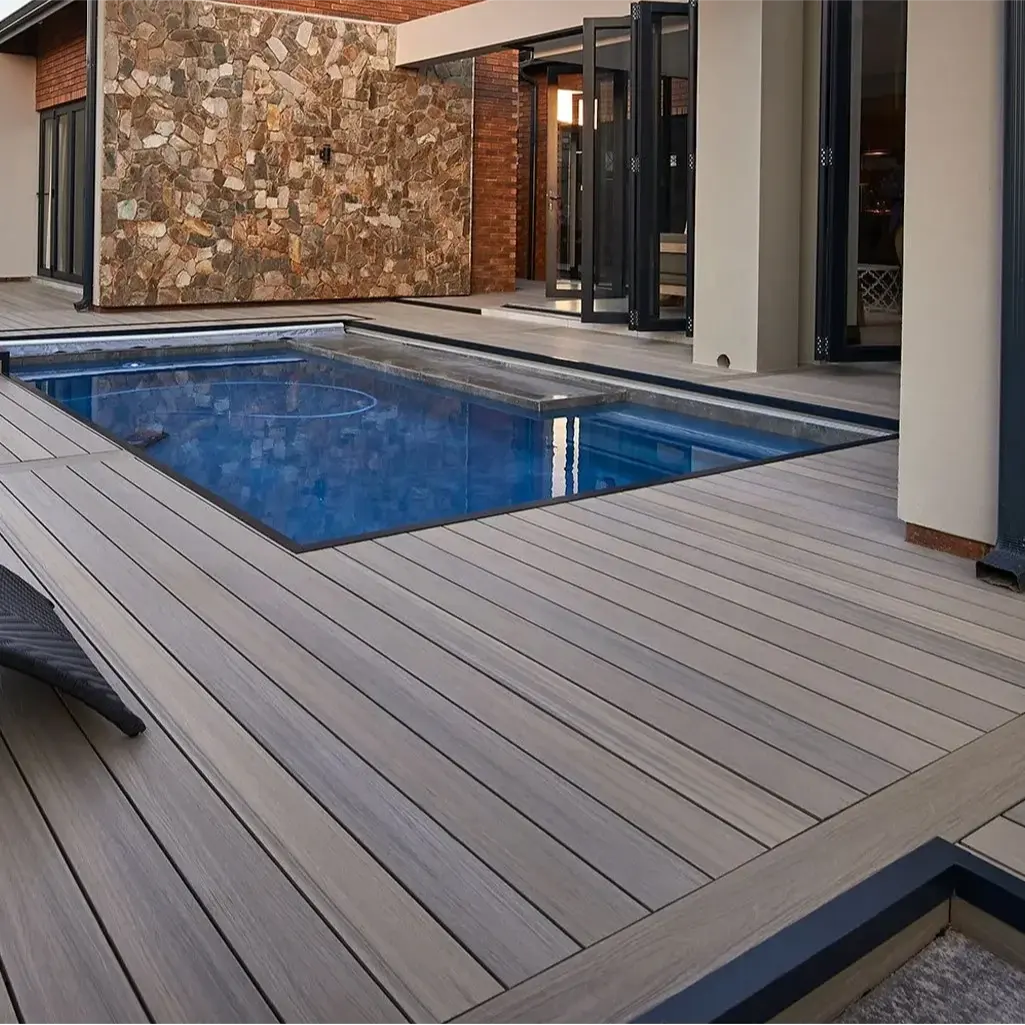 Terrace deck Eco-friendly wpc wood plastic composite WPC hollow flooring tile board